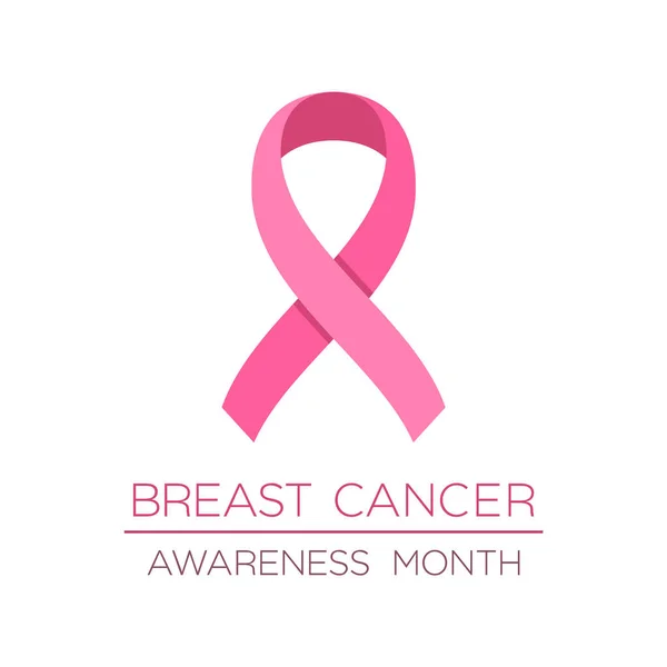 Nastro Sensibilizzazione Sul Cancro Seno Mese Sensibilizzazione Sul Carcinoma Mammario — Vettoriale Stock