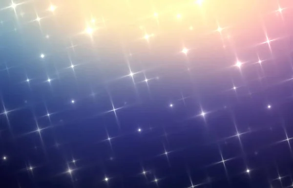 Violet blue pink yellow gradient. Stars sparkler abstract pattern. Fantastic night sky blurred texture. Magical simple background.