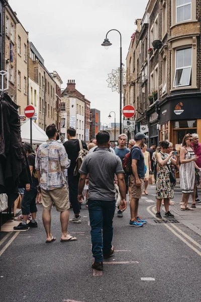 London July 2018 People Walking Brick Lane London Street Heart — Stock Photo, Image