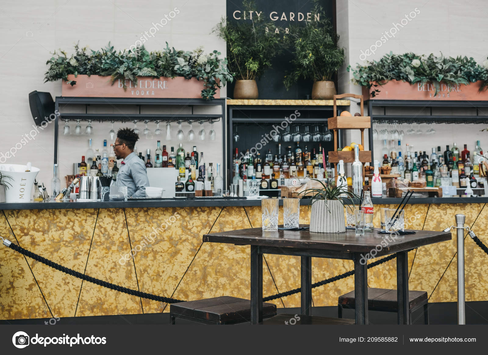 London June 2018 View City Garden Bar Cafe Sky Garden