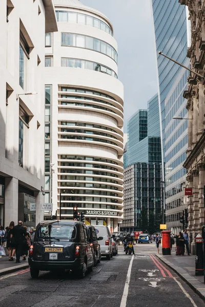 Londra Regno Unito Luglio 2018 Cabine Nere Una Strada Nella — Foto Stock