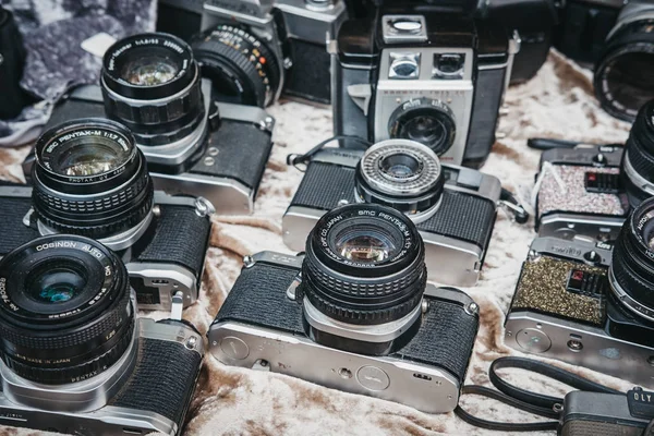 London July 2018 Selection Old Film Cameras Sale Portobello Road — Stock Photo, Image