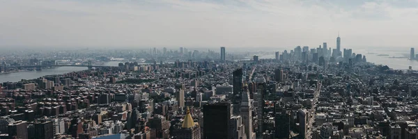 Nueva York Mayo 2018 Vista Aérea Del Horizonte Las Atracciones — Foto de Stock