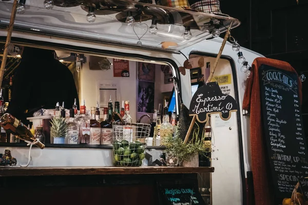 Londres Reino Unido Novembro 2018 Estande Caminhões Bar Bebidas Mercato — Fotografia de Stock