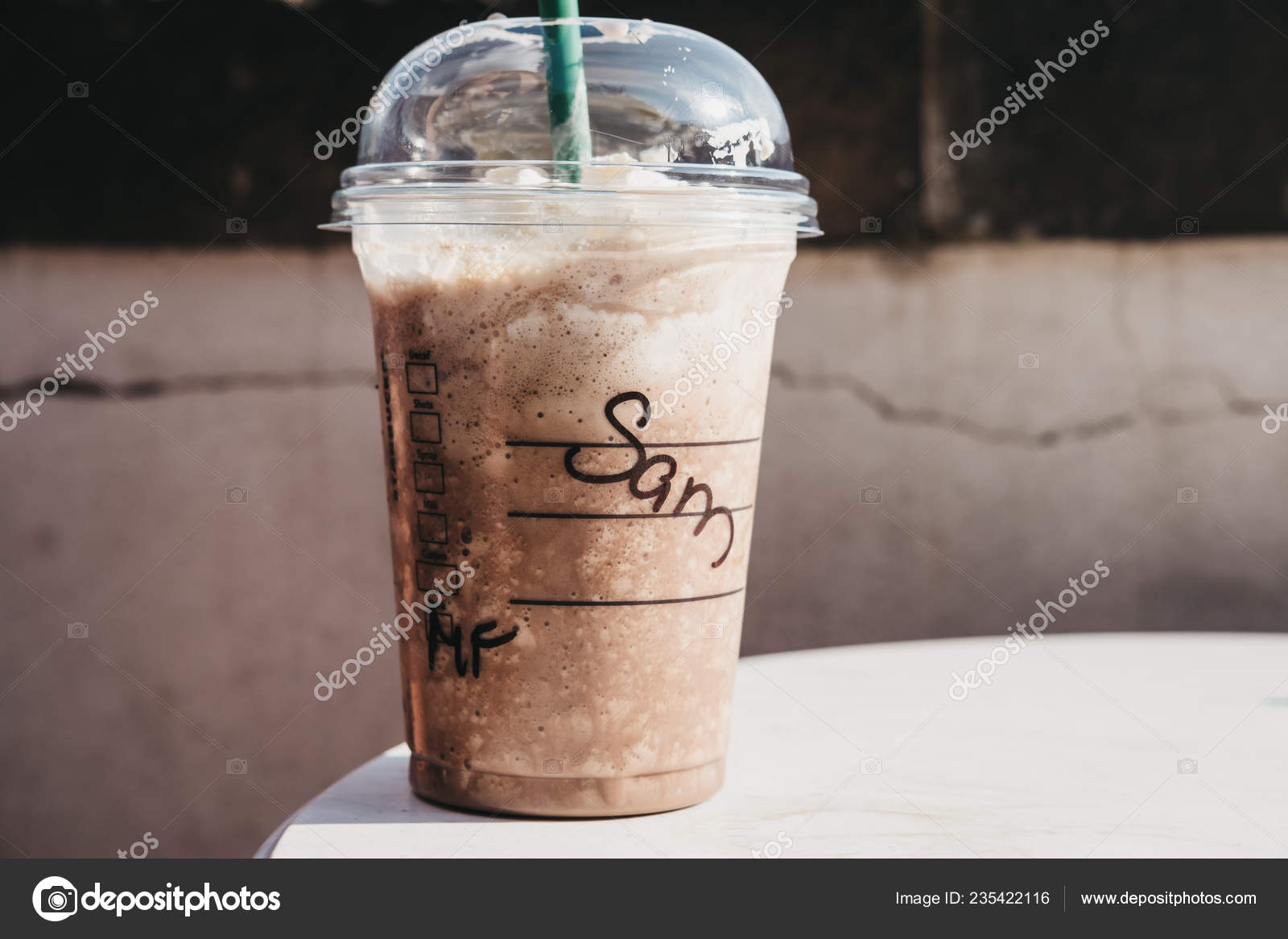 Prague Czech Republic August 2018 Starbucks Iced Coffee Cream