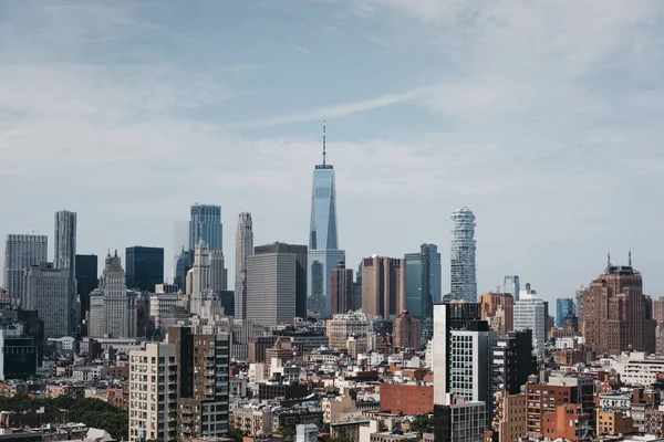 Εναέρια Άποψη Του Ορίζοντα Της Νέας Υόρκης Και Αξιοθέατα Μια — Φωτογραφία Αρχείου