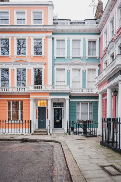 Casas Victorianas Terrazas Color Pastel Londres Reino Unido — Foto de Stock