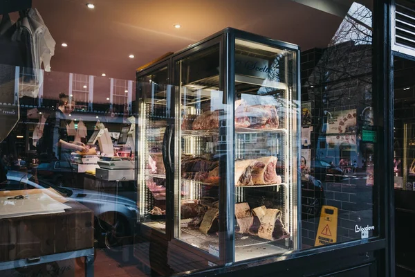 Londres Reino Unido Fevereiro 2019 Meat Retail Display Primrose Hill — Fotografia de Stock