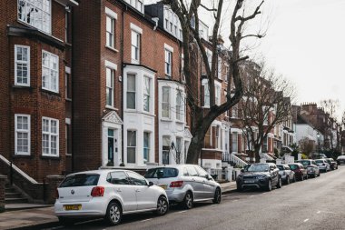 Satır tipik İngiliz Teras evlerde Hampstead, Londra, İngiltere,