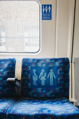 Seat for concessions and less abled passengers inside London Und clipart