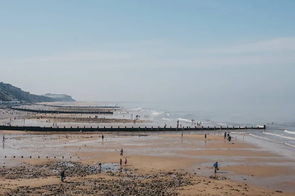High angle view of the Cromer beach, Norfolk, UK. — Stock Photo, Image