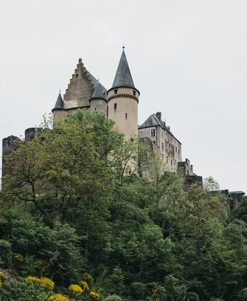 Low angle view of Vianden Castle, Luxembourg. — Stock Photo, Image