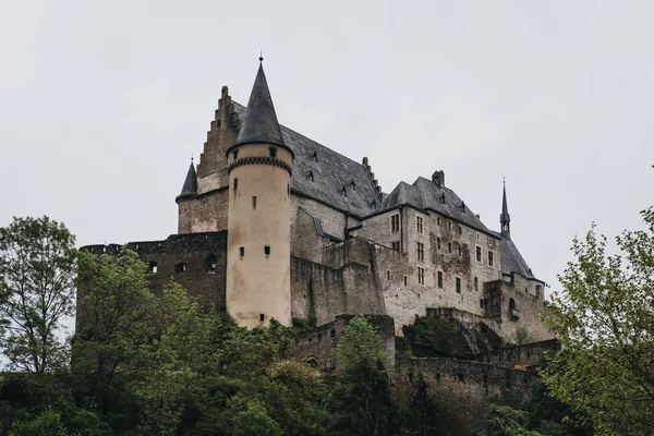 Low angle view of Vianden Castle, Luxembourg. — Stock Photo, Image