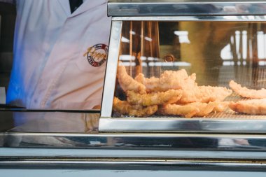 Spitalfields Mar içinde Poppies balık ve cips durak taze balık