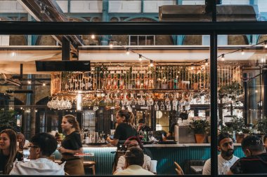 Covent Garden Market, Lond'daki Buns ve Buns restoranının penceresi