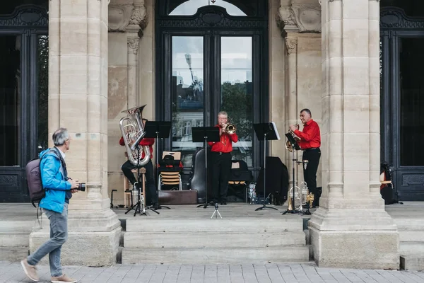 Band performing at city square in Luxembourg City, Luxembourg. — Stock Photo, Image