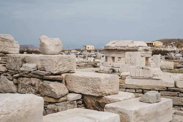 Ruiner på ön Delos, Grekland. — Stockfoto