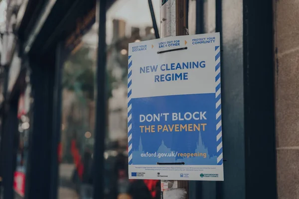 Oxford Storbritannien Augusti 2020 New Cleaning Regime Och Dont Block — Stockfoto