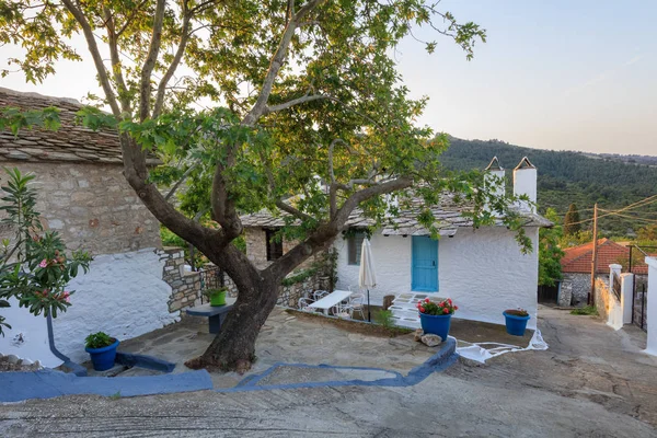 Theologos Köyü Eski Taş Evde Thassos Adası Doğu Makedonya Trakya — Stok fotoğraf