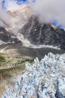 argentiere Buzulu görüntülemek, chamonix, mont blanc massif, Alpler, Fransa