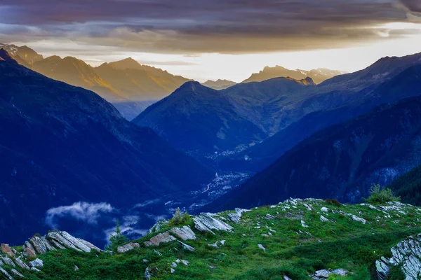 Vista Chamonix Desde Aiguille Midi Mont Blanc Francia —  Fotos de Stock