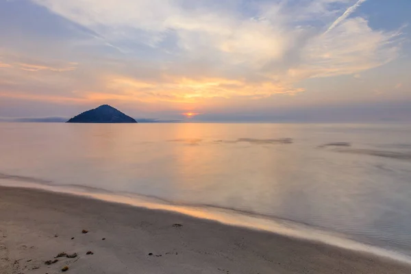 Paradiesstrand Bei Sonnenaufgang Thassos Insel Griechenland — Stockfoto