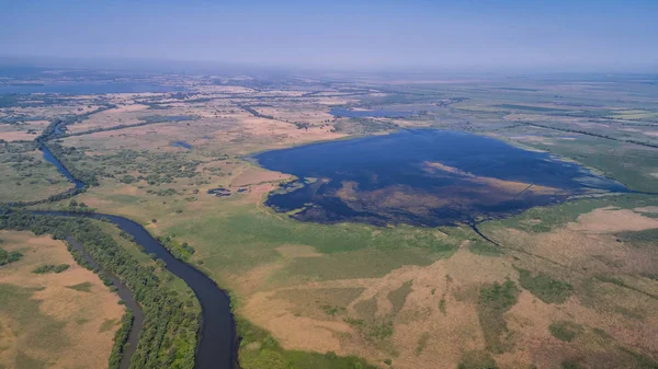 Vista Aérea Del Delta Del Danubio Rumania Europa — Foto de Stock