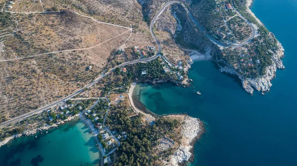 Flygfoto Över Aliki Village Thassos Island Grekland — Stockfoto