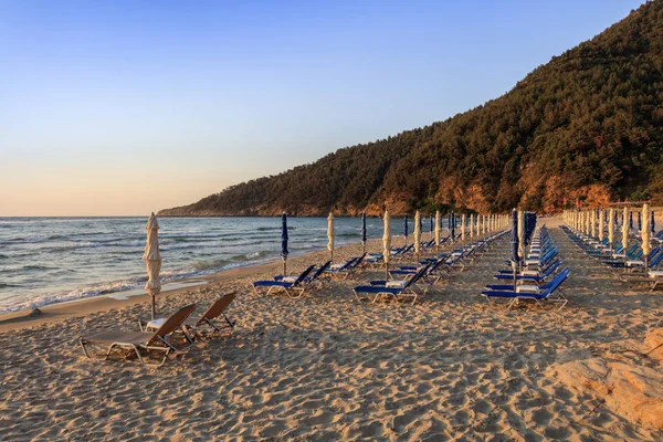 Райский Пляж Рассвете Греция Острове Тассос — стоковое фото