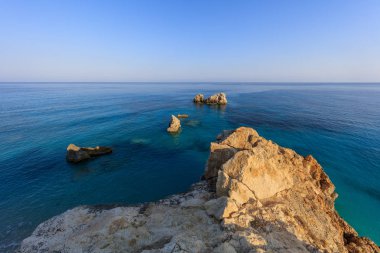 Cape Nikita görüntüleyin. Agios Ioannis. Lefkada, Yunanistan