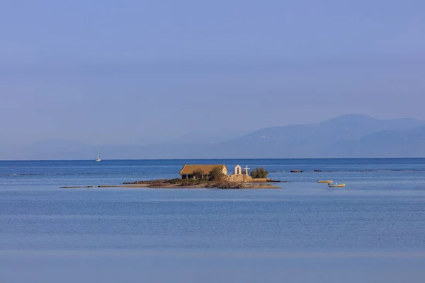 Lagoon Kościół Santa Maura Lefkada Grecja — Zdjęcie stockowe