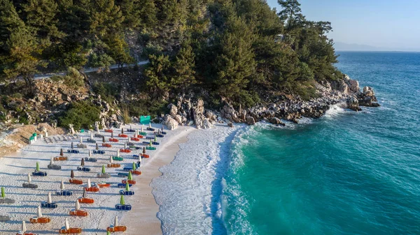 Mermer Beach Saliara Beach Thassos Islands Yunanistan Güzel Beyaz Plaj — Stok fotoğraf