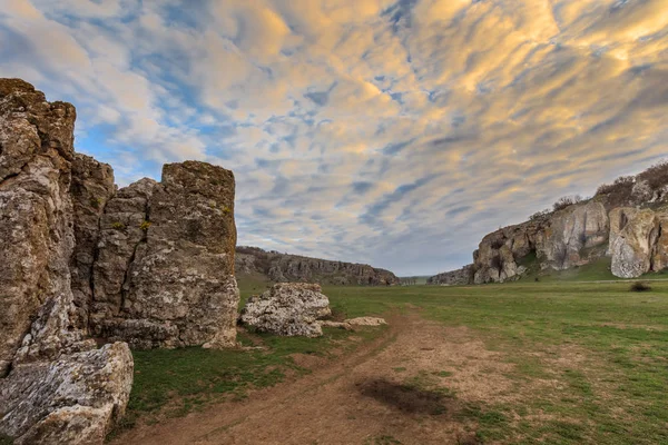 Reserva Geológica Cheile Dobrogei Ubicada Condado Constanta Rumania Fotos de stock libres de derechos