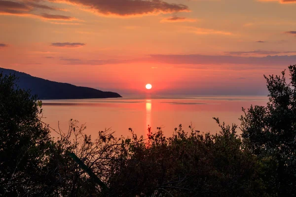 Восход Солнца Море Халкидики Греция — стоковое фото