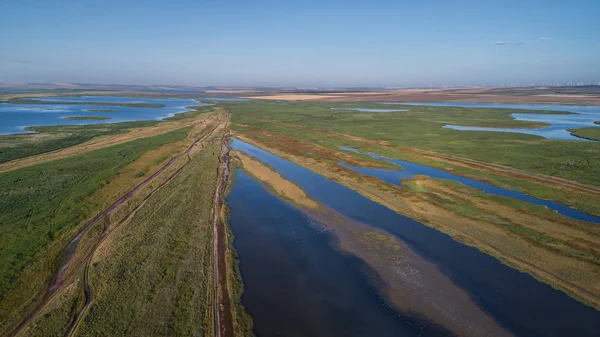 Vista Aérea Del Delta Del Danubio Rumania Europa — Foto de Stock