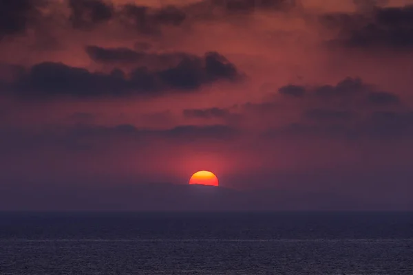 Prachtige Zonsondergang Zee Tyrreense Zee Italië — Stockfoto