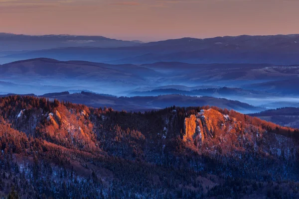 Sonnenaufgang Auf Dem Berg Ciucas Gebirge Rumänien — Stockfoto