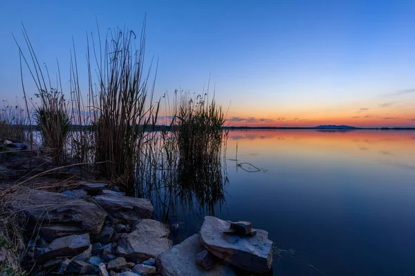 Sunset Danube Delta Romania — Stock Photo, Image