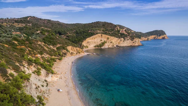 Spiaggia Selvaggia Nell Isola Thassos Grecia — Foto Stock