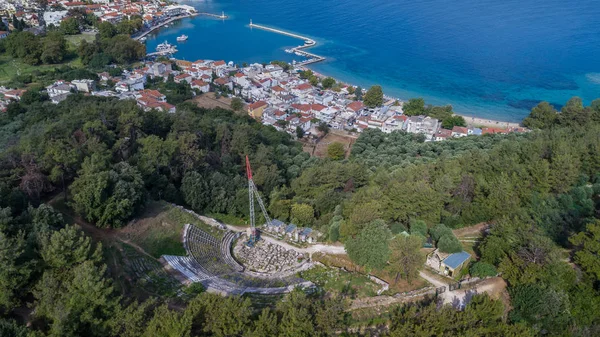 Antika Teatern Arkeologiska Platsen Limenas Thassos Grekland — Stockfoto