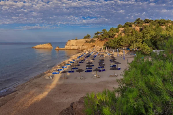 Sonnenaufgang Strand Von Metalia Insel Thassos Griechenland — Stockfoto