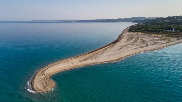 Plaży Przylądku Possidi Półwyspie Kasandra Grecja Widok Lotu Ptaka — Zdjęcie stockowe