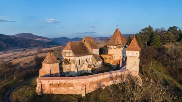 Alma Vii Chiesa Fortificata Evangelica Dalla Transilvania Romania Insediamento Risalente — Foto Stock