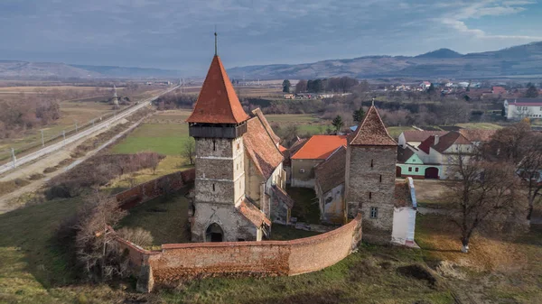 Brateiu Fortified Church Sibiu County Transylvania Romania — Stock Photo, Image