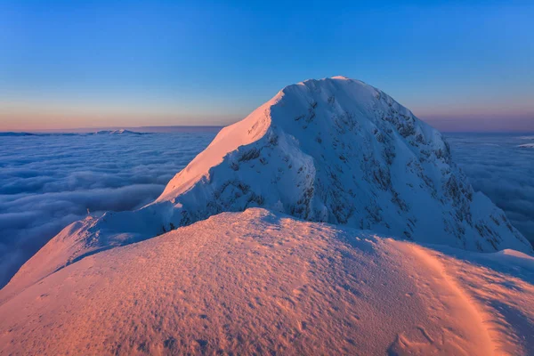 Berggipfel Winter Piatra Craiului Mountains Rumänien — Stockfoto