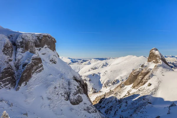 Гірський Краєвид Взимку Гори Ciucas Румунія — стокове фото