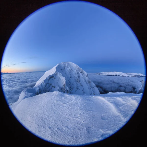 Cima Montaña Invierno Montañas Piatra Craiului Rumania — Foto de Stock