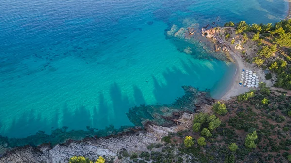 Luchtfoto Van Notos Beach Thassos Eiland Griekenland — Stockfoto