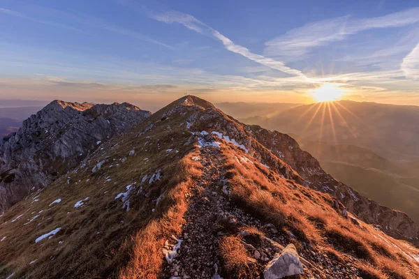 Berglandschaft Sonnenaufgang Piatra Craiului Berge Rumänien — Stockfoto