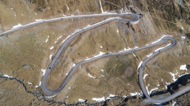 Transfagarasan dağın yol Romen Karpatlar, Romanya
